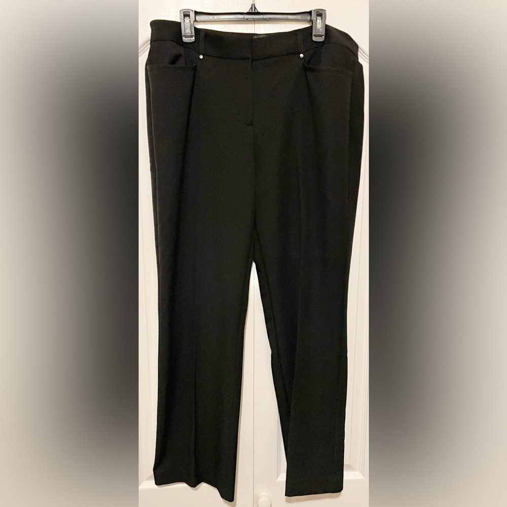 Anne Klein Black Straight Leg Pants